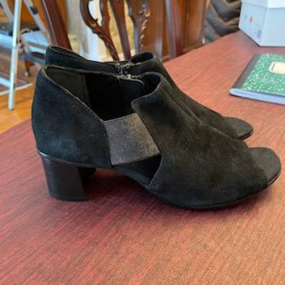 Munro Womens Sable Black Open Toe Booties Size 8.5 M